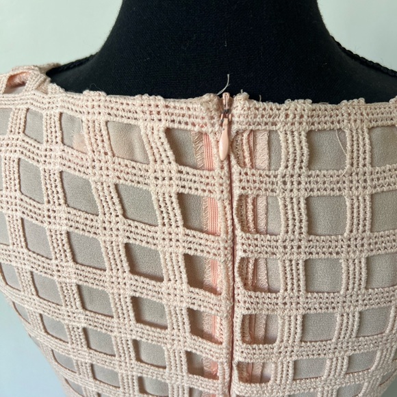 Just Me Blush Pink Basket Weave Mini Dress size Small - Picture 7 of 8